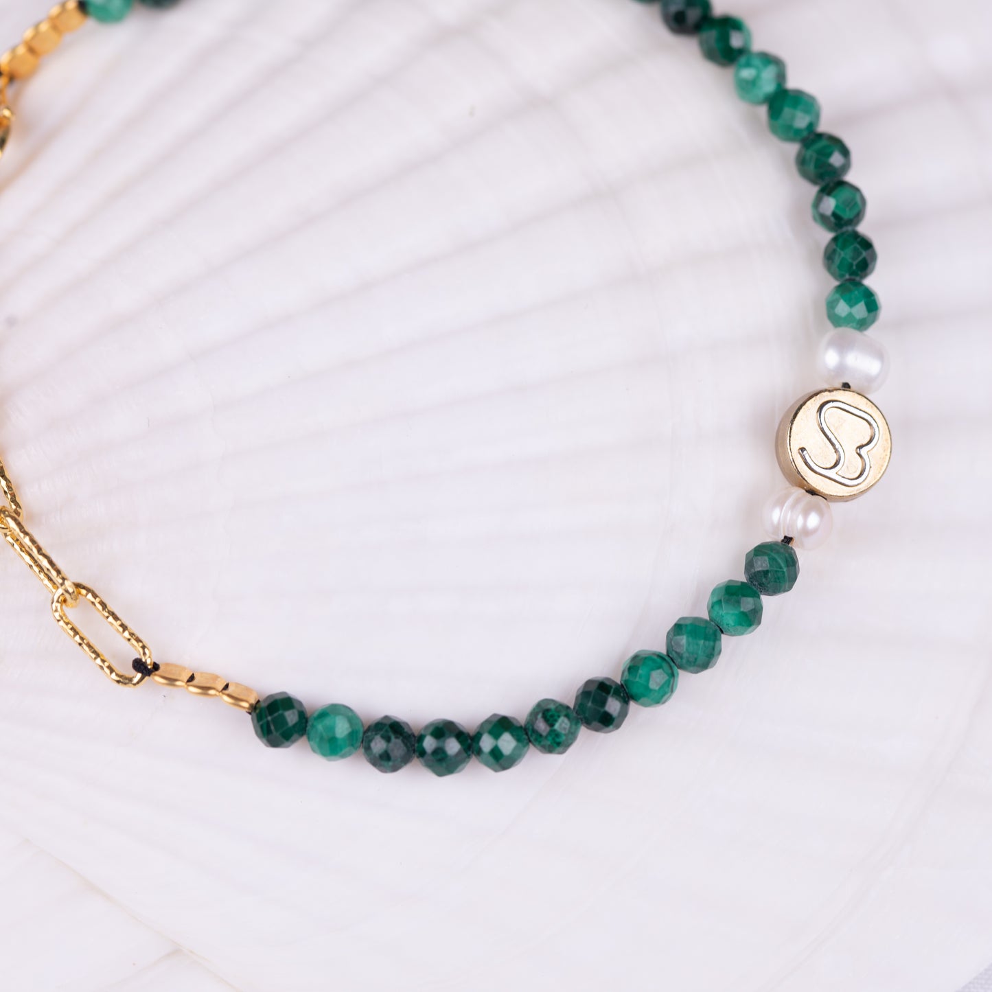 SandBracelet Chain - Malachite Faceted