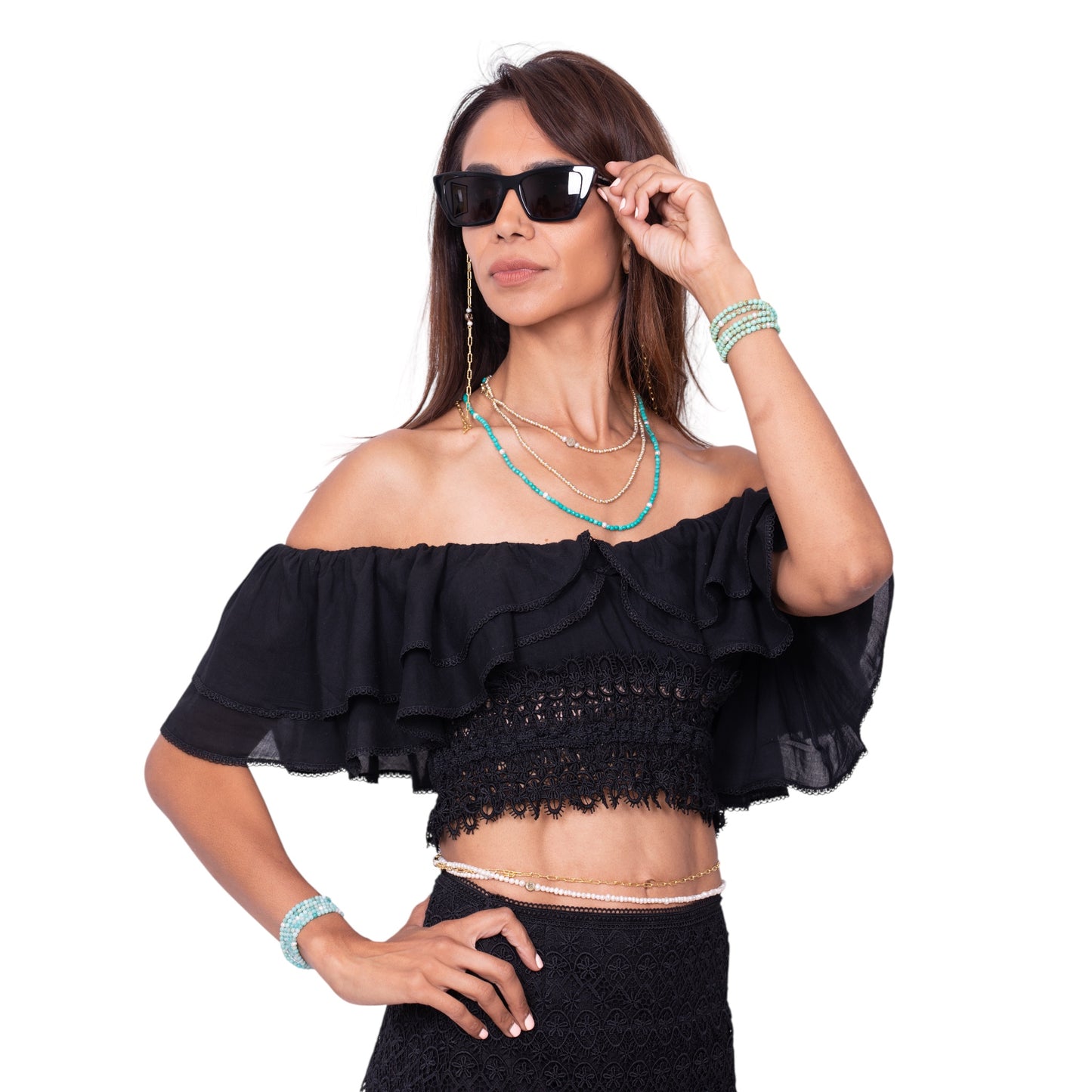 SandChain - Blue Turquoise Faceted