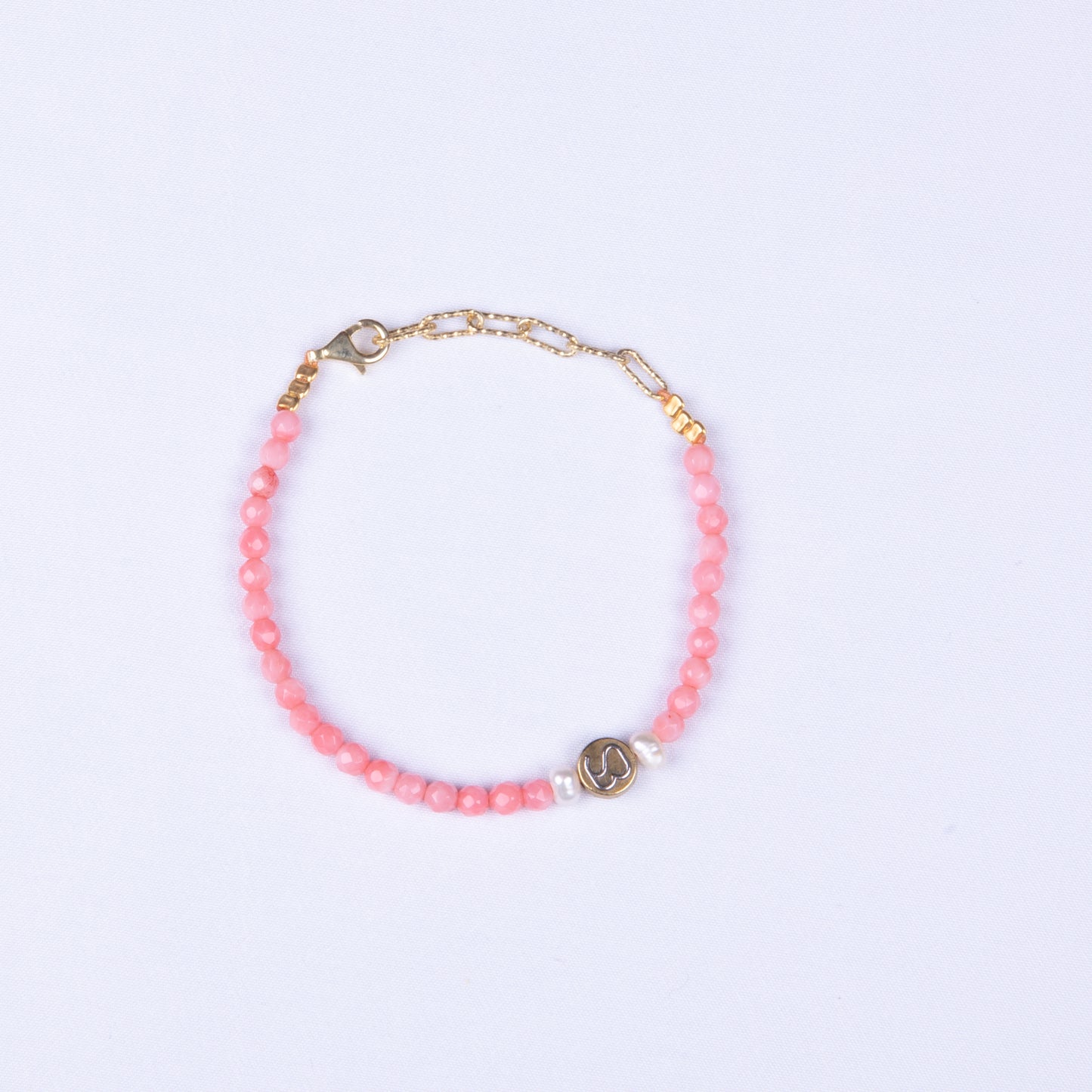 SandBracelet Chain - Pink Coral Faceted